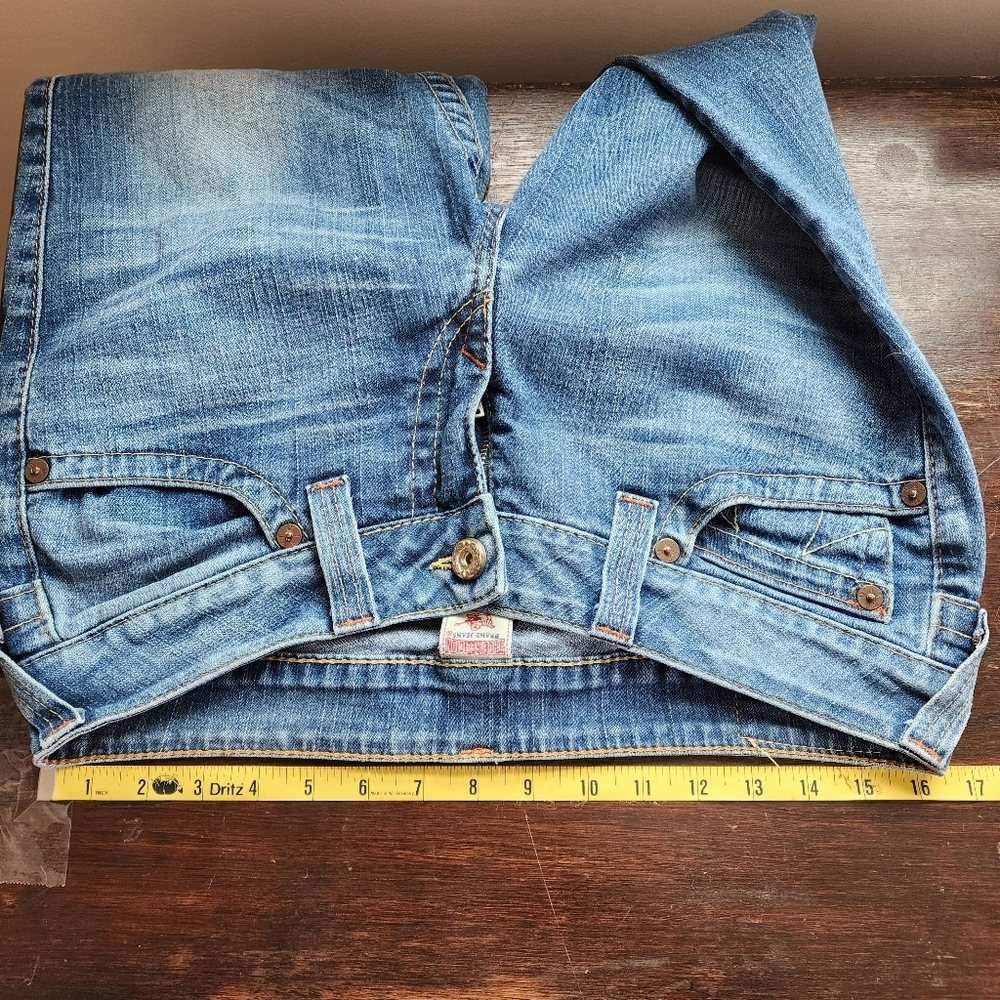 VTG TRUE RELIGION JEANS WOMENS 32 TWISTED SEAM FLARE LEG LOW RISE USA Horseshoe - Picture 15 of 15